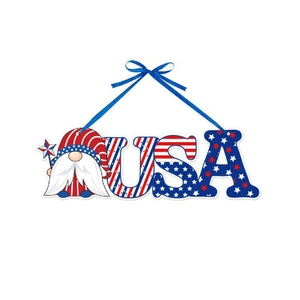 Independence Day USA gnome paper hanging decoration with red white and blue stars