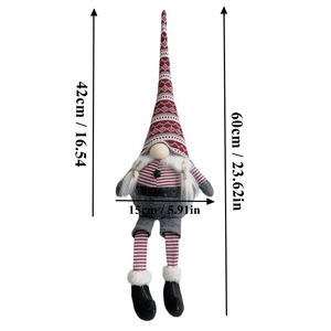 Detailed dimension chart showing 60cm height for the Nordic Christmas long-legged gnome doll