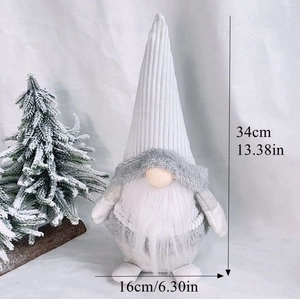 Detailed size specifications for the Christmas gnome showing 34cm height and 16cm width
