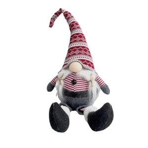 Nordic Knitted Christmas Gnome Doll Long Legs Faceless Pointed Hat Santa Tomte Plush For Home Party Xmas Decor Ornament