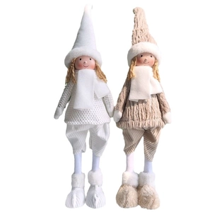 Christmas Long Leg Angel Doll Knitted Plush Gnome Ornament With Tall Hat Nordic Elf Decoration For Xmas Home Desktop Decor Gift