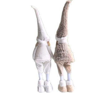 Cute long-legged plush angel dolls with tall hats and winter scarves for desktop decor
