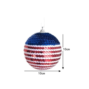 Boule de décoration à paillettes rouge blanc bleu pour l'Independence Day 10cm