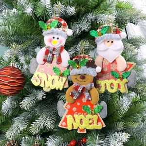 Christmas Tree Hanging Pendants Santa Claus Snowman Reindeer Ornaments For Festive Holiday Home Wall Window Decorations