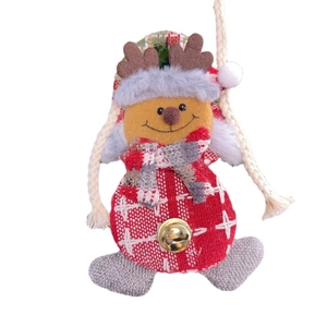 Weihnachts-Rentier-Anhänger mit rotem Karomuster, goldener Glocke und Aufhängeschnur