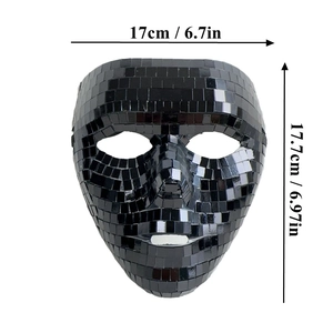 Black disco mosaic full face mask with 17x17.7cm size specs for Halloween party