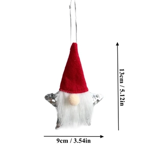 Detailed view of gnome ornament showing 13cm height and 9cm width dimensions