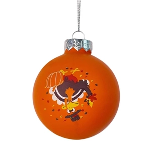 Hanging Thanksgiving decorative ball with turkey, maple leaf, and pumpkin patterns