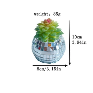 Disco mirror ball succulent planter dimensions showing 10cm height and 85g weight