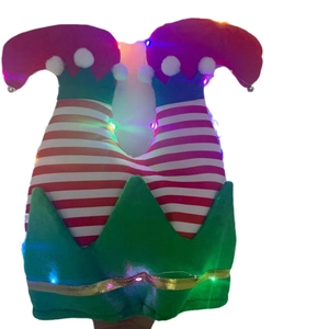 Cappello da elfo di Natale luminoso con luci LED e gambe a strisce per le feste