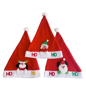 Christmas Cartoon Hat Santa Claus Elk Snowman Festive 3D Doll Plush Hat For Holiday Party Celebration Adults Kids Gift