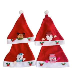 Christmas Hat Decoration For Adults Kids Cartoon Santa Claus Snowman Reindeer Bear Plush Pompom Festival Party Favor Gifts
