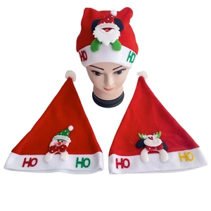 Christmas hats set featuring 3D Santa Snowman and Reindeer with festive HO HO prints