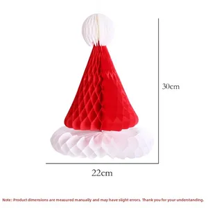 Detailed dimensions of honeycomb paper Christmas hat decoration, 30cm height and 22cm width
