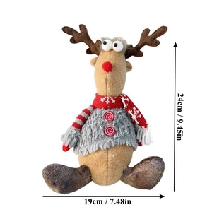 Detailed plush reindeer doll with 24cm height and 19cm width size specifications