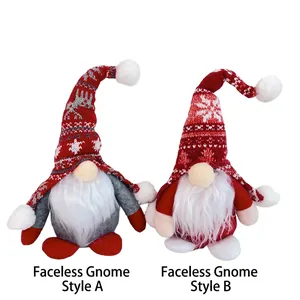 Statuine di gnomi di Natale senza volto con motivi a renna per decorazioni da tavolo