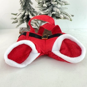 Creative Christmas Santa Claus pants gift bag with felt material and black belt buckle