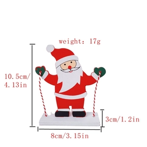 Dettagli dimensioni del Babbo Natale in legno con altezza 10,5cm e larghezza 8cm