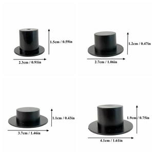 Mini Black Plastic Top Hats For DIY Crafts Snowman Magic Hat Miniature Christmas Decoration Doll Accessories Party Favors