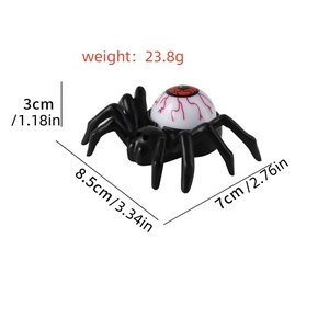 Halloween spider candle light with bloodshot eyeball detail and size dimensions