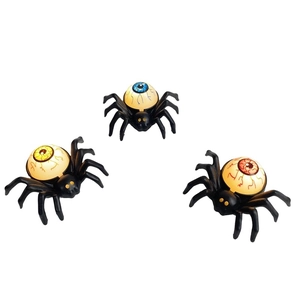 Halloween spider LED candle lights with glowing blue yellow and red bloodshot eyeballs