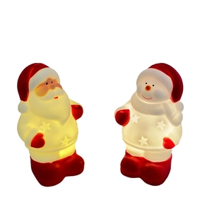 Décorations de Noël lumineuses LED Père Noël et Bonhomme de neige avec étoiles