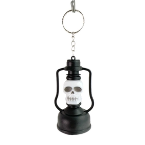 Vintage lantern style skull keychain decoration for Halloween festive atmosphere