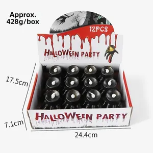 Set of 12 Halloween LED candle lights with skeleton hand base in a decorative box