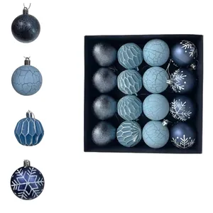 Boules de Noël en Plastique Électroplaqué Avec Motifs de Flocons pour Décoration de Sapin et Fête de Maison Festive