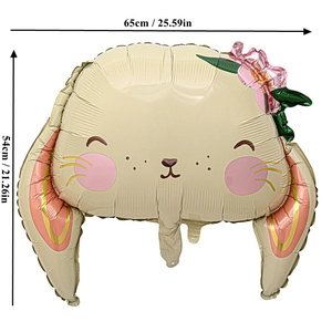 Detail of bunny rabbit foil balloon for Easter decoration with 65x54cm dimensions