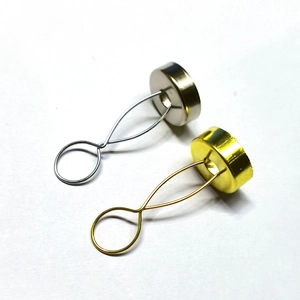 Set of gold and silver magnetic jewelry clasps and wire puller tools for DIY crafts