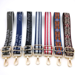 Adjustable Replacement Shoulder Strap For Handbags Wide Polyester Jacquard Printed Crossbody Bag Strap With Metal Buckles