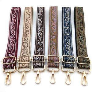 Ethnic Style Polyester Adjustable Bag Strap Replacement Shoulder Strap Paisley Pattern Wide Belt For Crossbody Bags Accessories