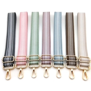 Adjustable Wide Shoulder Bag Strap Replacement Woven Polyester Belt Striped Herringbone Pattern Crossbody Bag Accessory