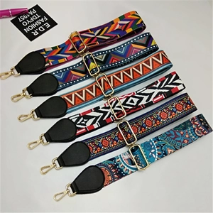 Damen Breiter Schultergurt Für Handtasche Verstellbarer Ethno-Stil Ersatz Umhängetasche Gürtel Polyester Gewebter Gurt