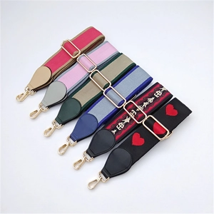 Adjustable colorful shoulder straps for crossbody bags with gold metal swivel hooks