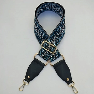 Ethnic Style Adjustable Wide Shoulder Strap Replacement For Women Crossbody Bag Polyester Jacquard Strap Metal Clasp
