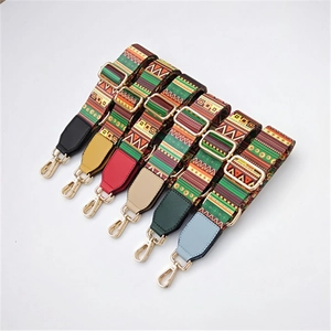 Bandoulières de rechange réglables style bohème aux motifs géométriques colorés pour sacs