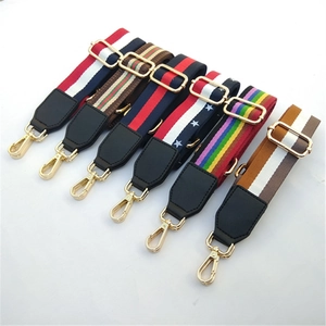 Adjustable ethnic style replacement shoulder straps with colorful patterns and gold buckles