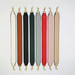 Wide PU leather replacement shoulder straps for handbags in 8 colors with gold swivel hooks