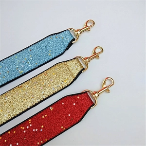 Wide glittery replacement shoulder straps with stars and gold lobster clasps