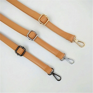 Adjustable PU leather replacement shoulder strap for women bags with three metal buckle colors