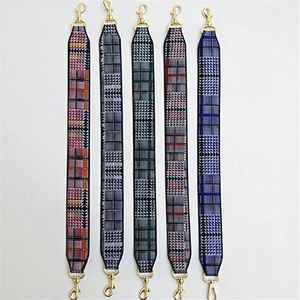 Replacement wide woven shoulder straps with golden lobster clasps for luxury handbags