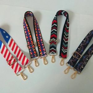 Adjustable wide replacement shoulder straps for crossbody bags with ethnic floral patterns