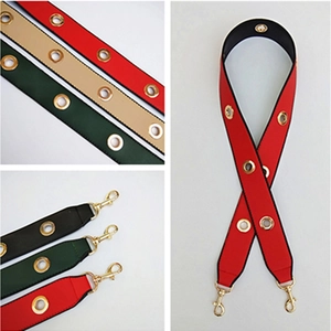 Wide PU Leather Shoulder Bag Strap For Women Fashion Metal Eyelets Replacement Crossbody Handbag Belt With Gold Swivel Hooks