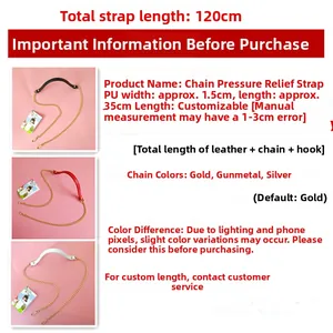 Detail view of 120cm PU leather and metal chain replacement straps for crossbody bags