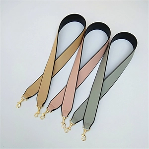 Tracolle larghe in pelle PU color kaki, rosa e verde con ganci in metallo dorato lucido