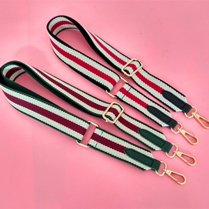Adjustable wide canvas replacement shoulder straps with gold hardware for crossbody bags