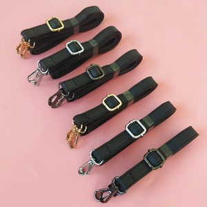 Adjustable PU Leather Replacement Bag Strap Black Shoulder Crossbody Strap Gold Buckle Litchi Cross Texture Accessory