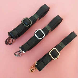 Adjustable black lychee leather strap with gold, silver and gunmetal lobster clasps